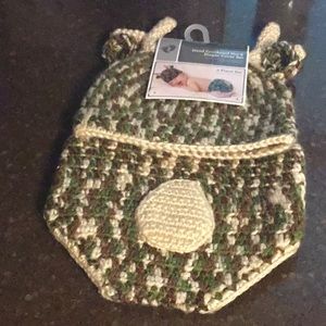 Hand made hat and diaper set clearance
